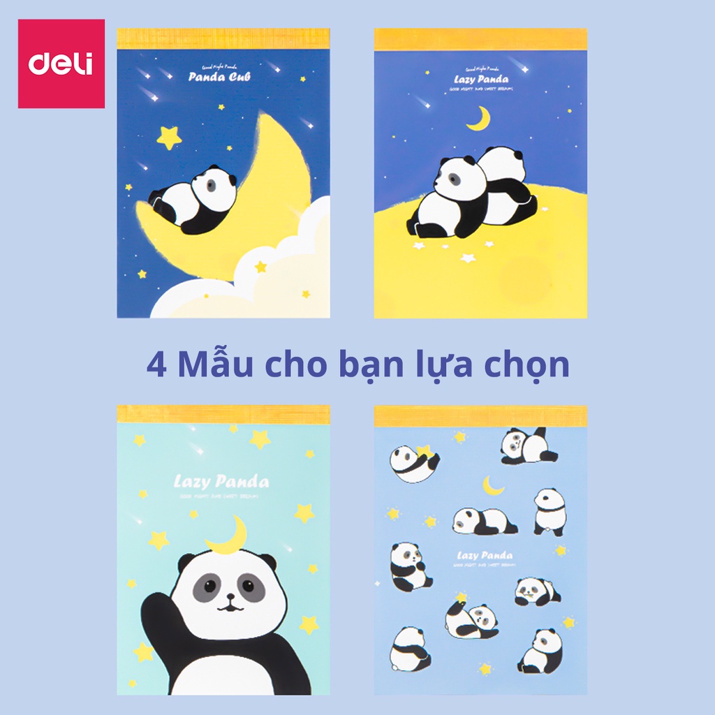 [LIFEMC02BPABAU -10% đơn 250K] Giấy note ghi chú hình gấu trúc Deli - 100 tờ - Màu ngẫu nhiên - 21762