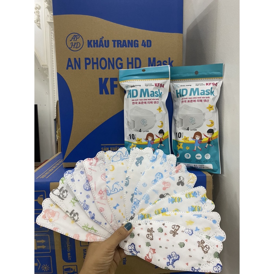 KHẨU TRANG 4D HD MASK KF94 Trẻ Em Kháng Khuẩn - Khẩu Trang An Toàn Cho Bé | BigBuy360 - bigbuy360.vn