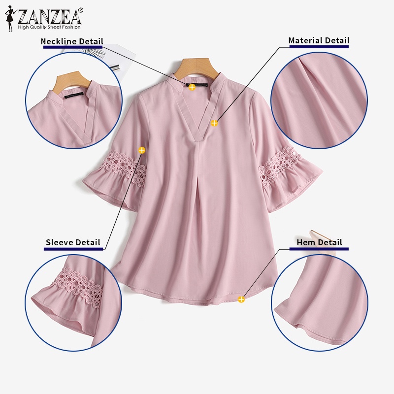 Zanzea Áo Ren Tay Lửng Thời Trang Dành Cho Nữ