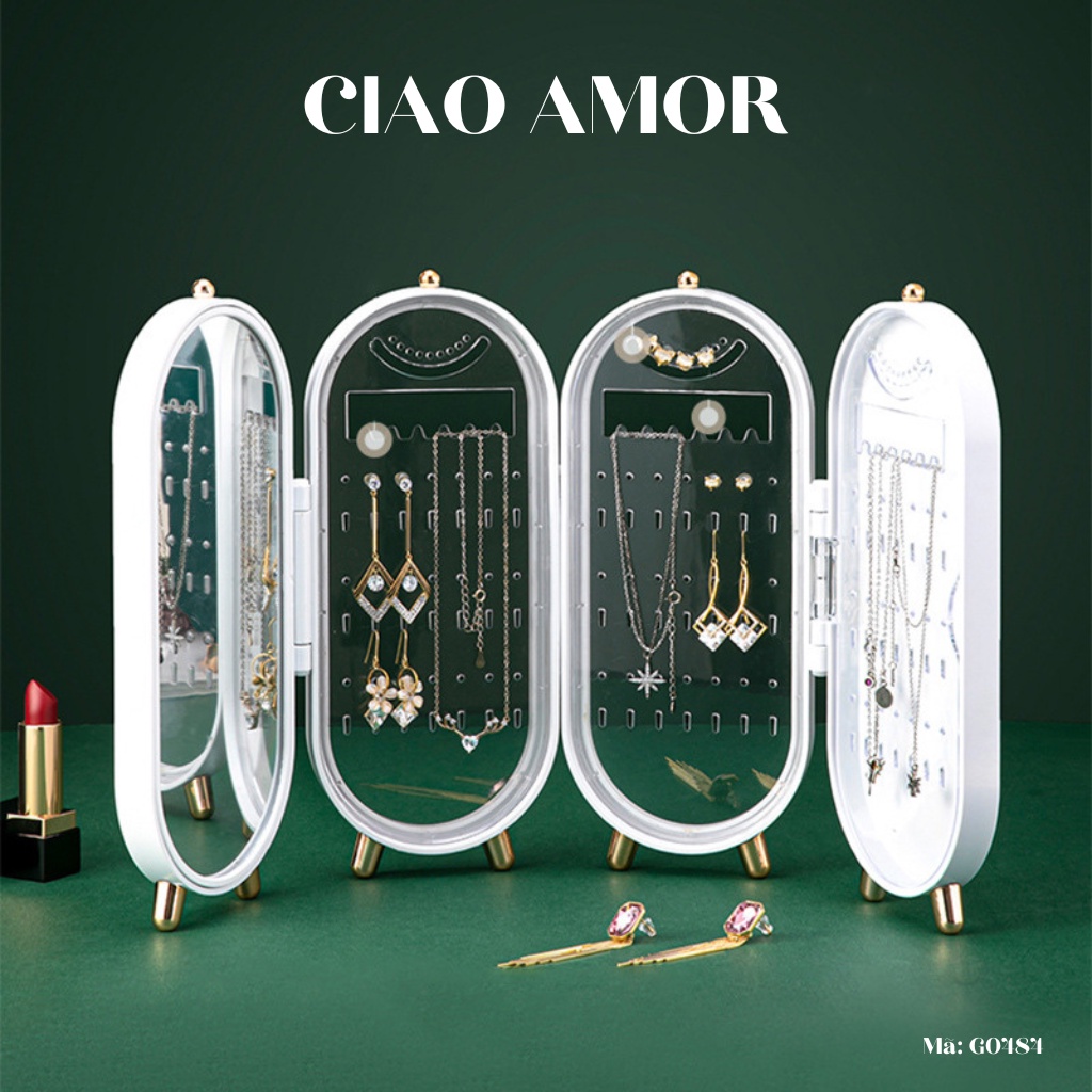 Giá đựng trang sức, kệ để bàn gấp gọn sang trọng 4 lớp Trang sức Ciao Amor - G0484