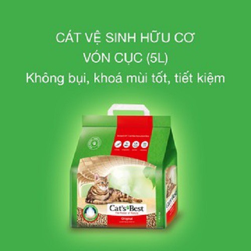 [CHÍNH HÃNG] LÓT Ổ VỆ SINH CAT'S BEST CHO MÈO - ORIGINAL - GÓI 5L~2.1KG