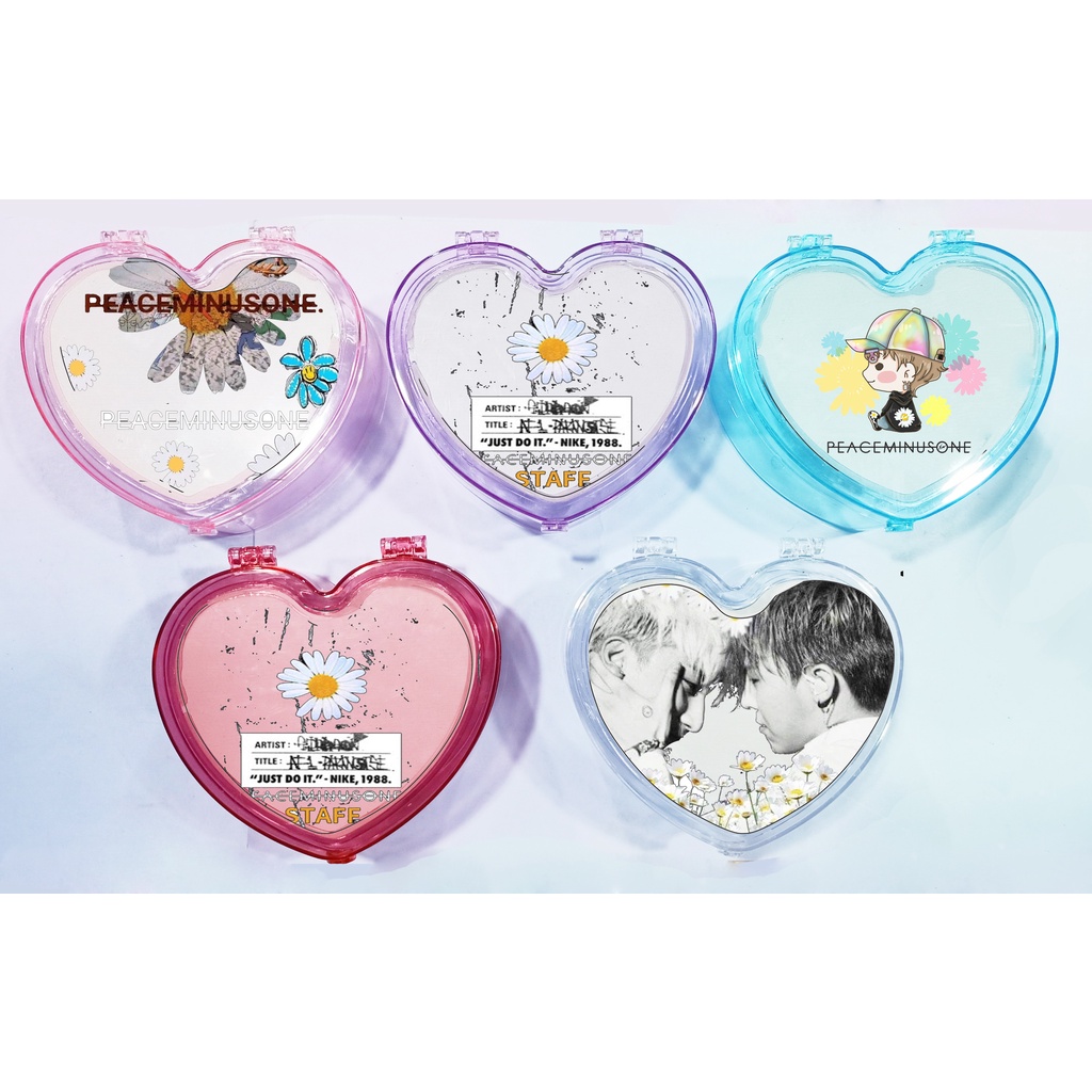 Hộp tim hoa cúc GD kèm gương HKG38 dễ thương cute đựng trang sức idol kpop hoạt hình