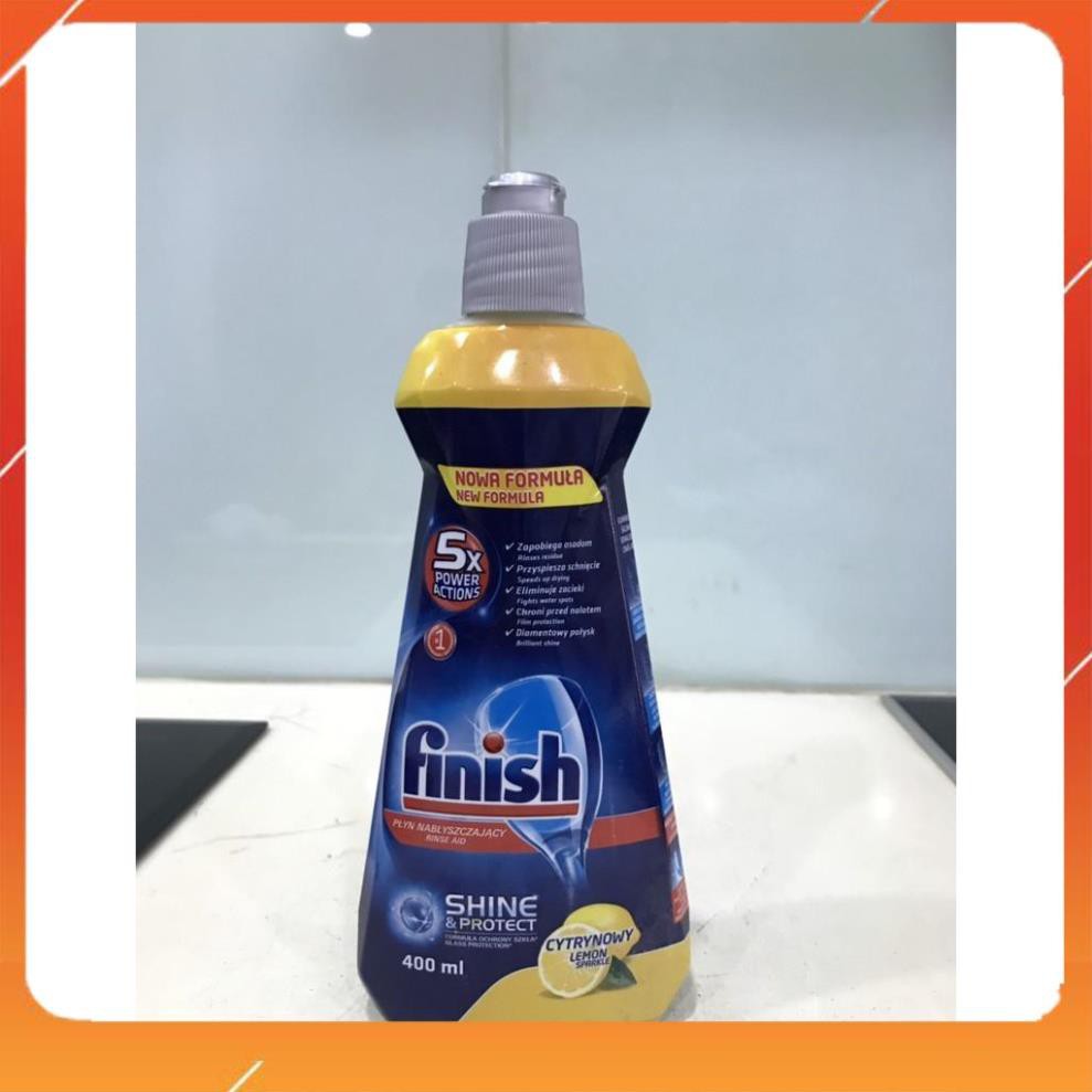 [TRỢ GIÁ THƯƠNG HIỆU]  Nước làm bóng chén bát Finish 400ml (hương chanh)