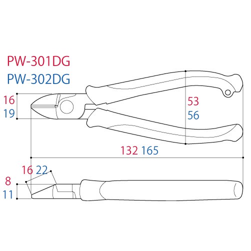 Kìm cắt tác động mạnh Tsunoda PW-302DG Made In Japan
