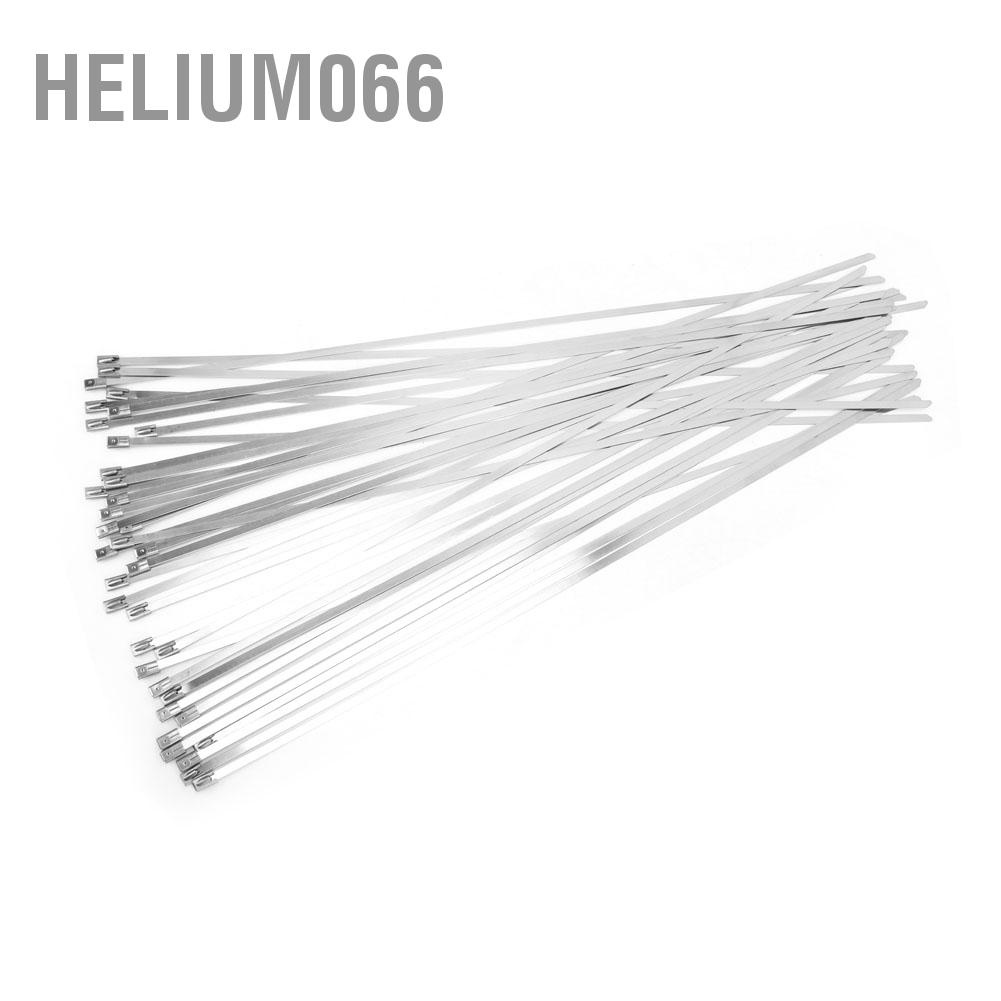 Cáp thép không gỉ Tie Kim loại Tự khóa Dây quấn Zip 100 chiếc 4.6 * 450mm Helium066