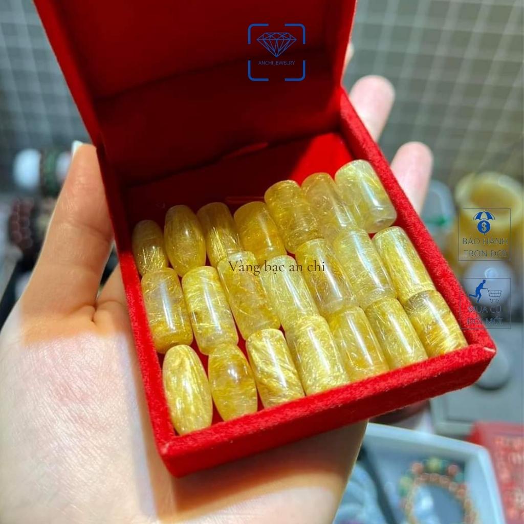 Lu thống tóc vàng mix vòng tay phong thuỷ mệnh thổ / kim, trang sức Anchi jewelry