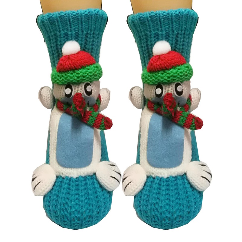 Đôi Vớ Chống Trượt In Hình Hoạt Hình Giáng Sinh 3D Dễ Thương