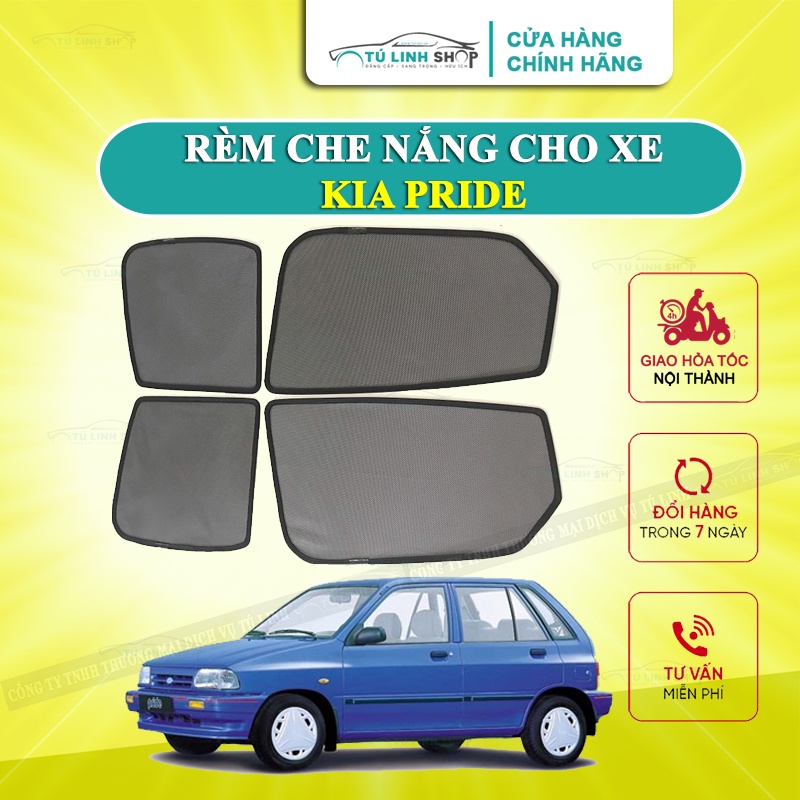 Rèm che nắng nam châm cho xe Kia Pride, bộ 4 tấm cho 4 cửa, hàng loại 1 cao cấp nhất, vừa khít kính