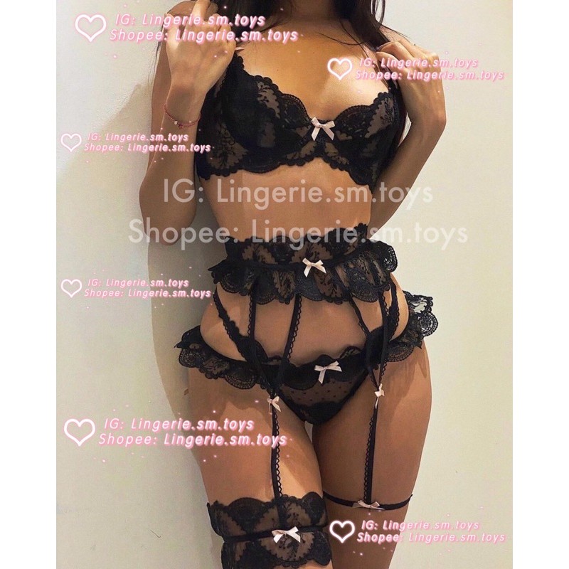 Bralette Set + Đai Eo Nối Đùi Sexy - Nội Y Ren Cao Cấp Gợi Cảm • MY9924 | BigBuy360 - bigbuy360.vn