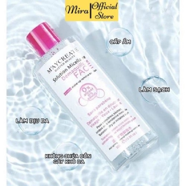 Nước Tẩy Trang MayCreate cho da nhạy cảm làm sạch sâu, sáng da và hồng da MiraaShop