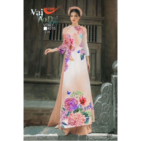 Vải Áo Dài Lụa Nhật/ Lụa Cao Cấp Hoa Cẩm Tú Cầu