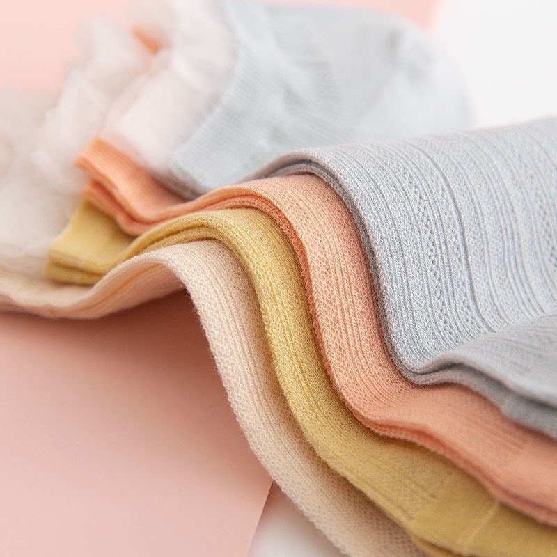 Sét 10 Đôi Tất Nữ Cotton Cổ Thấp Viền Bèo TT3 Siêu Xinh