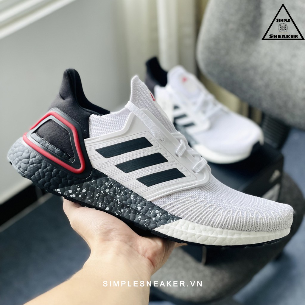 Giày Sneaker Adidas 🔴FREESHIP🔴Adidas Ultraboost 20 Cloud White Black Chính Hãng - Giày Chạy Chuẩn Auth Tốt Nhất Thế Giới