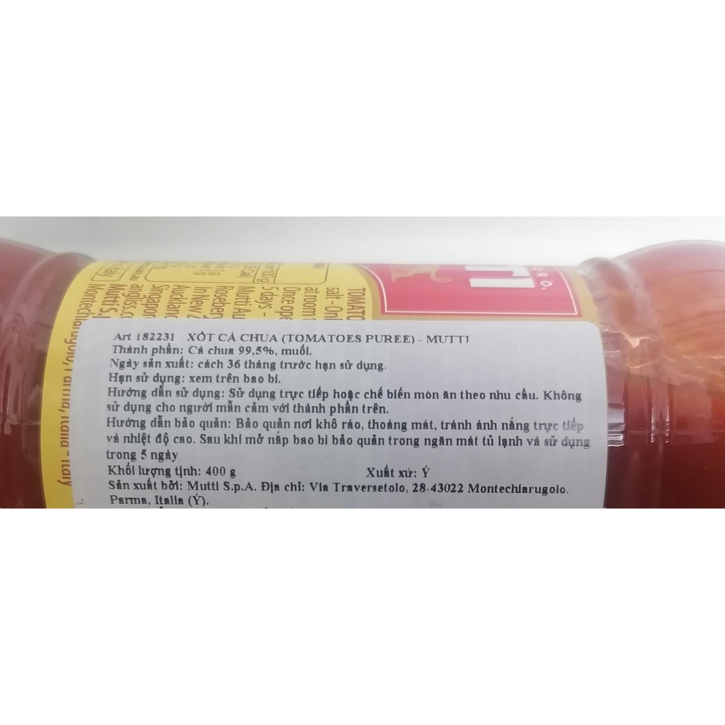 Sốt cà chua đậm đặc - Passata tomato purée 400g