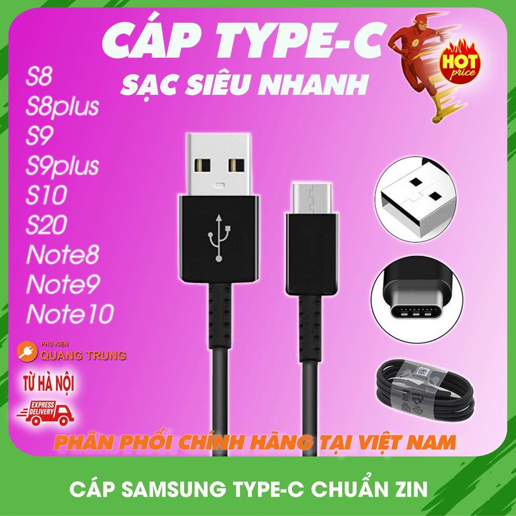 Cáp samsung typeC,chuẩn zin sạc siêu nhanh,s8,s8plus,s9,s9plus,s10,s10plus,note10