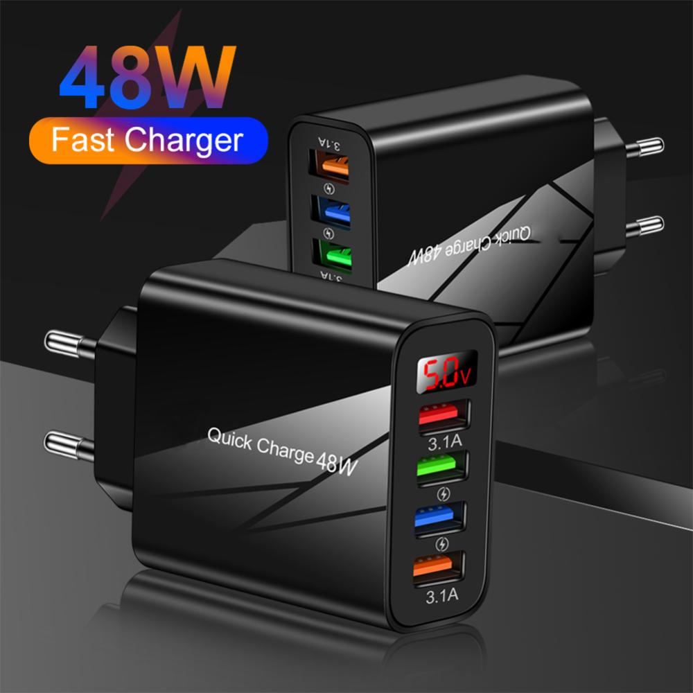 Củ Sạc Nhanh DIGIFOUNDER USB 3.1A Có Đèn LED Cho IPhone Samsung S10 Plus Xiaomi Huawei I7W3 Bộ sạc dự phòng