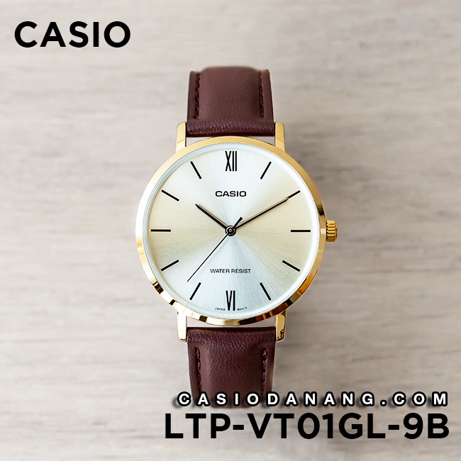 Đồng hồ nữ dây da Casio chính hãng Anh Khuê LTP-VT01GL-9BUDF (34mm)