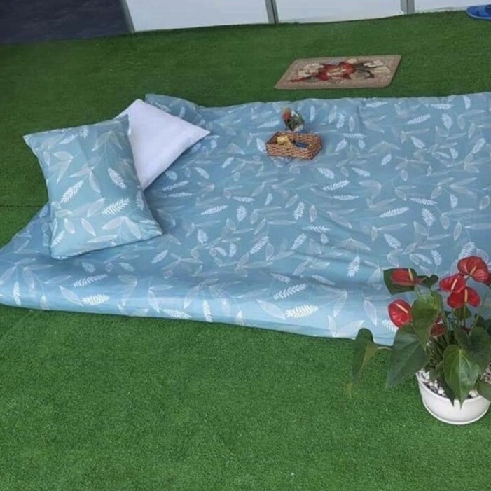Bọc Nệm Topper 2 mặt [Tặng kèm cặp áo gối], áo nệm cotton pha có khóa kéo, kích thước 1mx2m, 1m4x2m, 1m6x2m | BigBuy360 - bigbuy360.vn