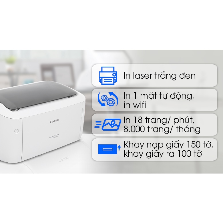 Máy in Canon laser LBP 6030 và 6030W in Wifi đen trắng Hàng chính hãng BH 12T