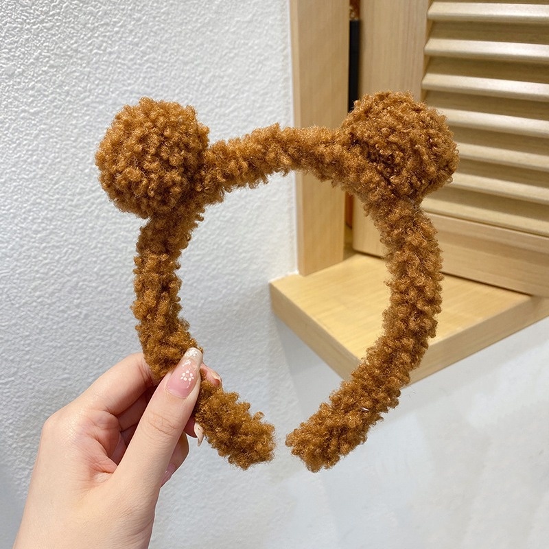 Băng đô cài tóc hình sừng hươu phối lông dễ thương chống trượt thời trang Hàn Quốc cho nữ 2021