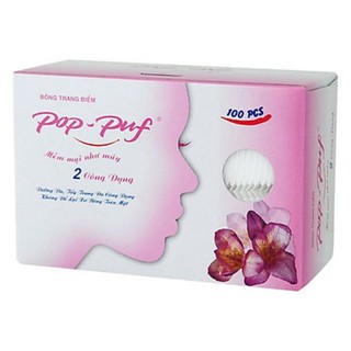 Bông Trang Điểm Pop Puf Hồng (100 Miếng / Hộp)