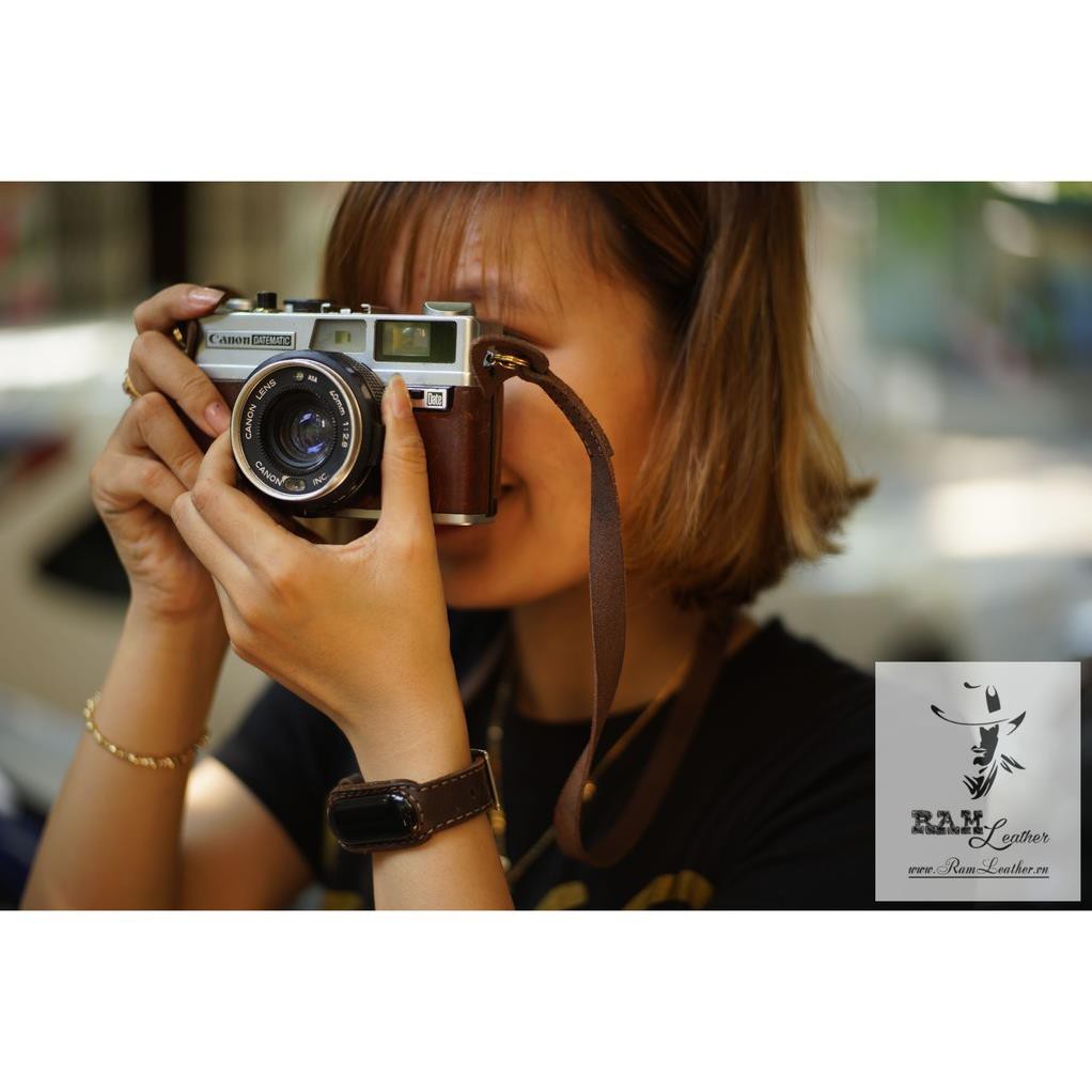 DÂY MÁY ẢNH FILM DA BÒ THẬT RAM A2 MÀI NHÁM CAO CẤP – CHÍNH HÃNG RAM LEATHER *