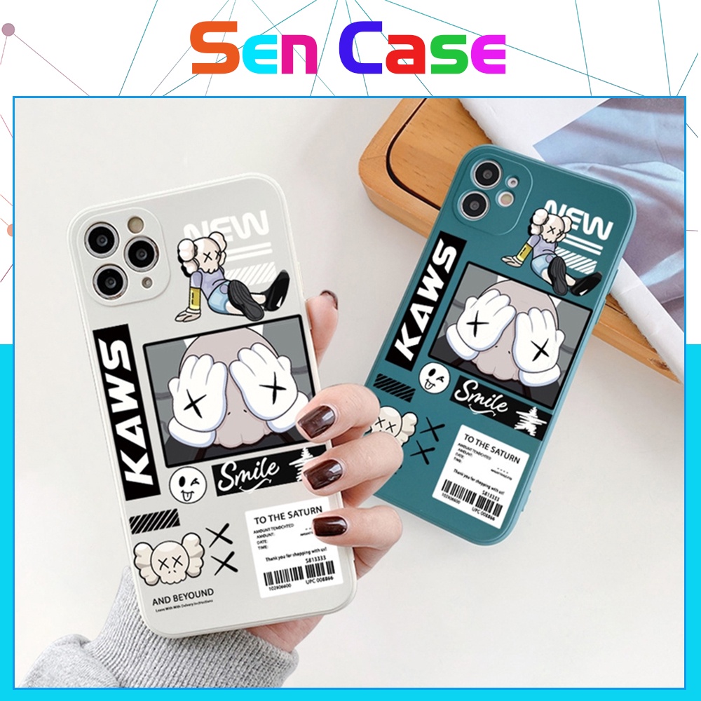 Ốp Lưng Iphone Kaws Nice Cạnh Vuông BVC Iphone5/5s/6/6plus/6s/6splus/7/7plus/8/8plus/x/xs/11/12/pro/max/plus/promax