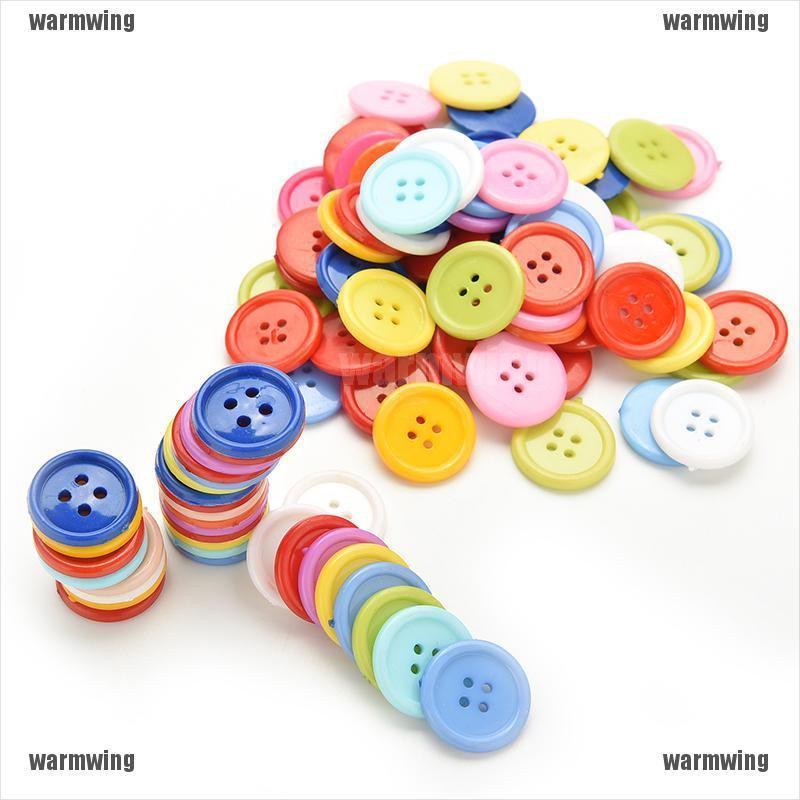 Set 100 nút tròn bằng nhựa làm đồ thủ công dành cho bé