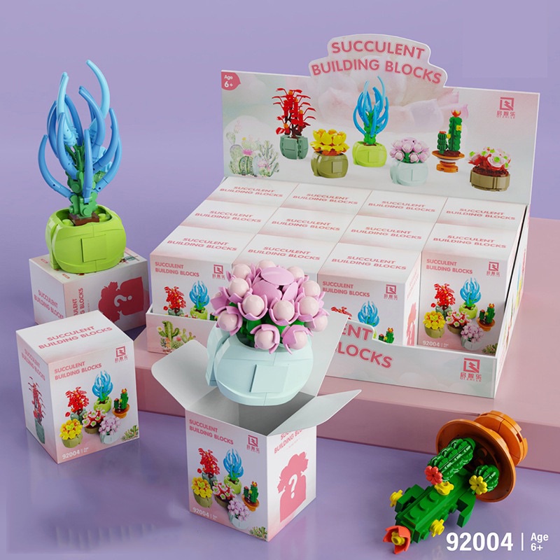 Blind Box Succulent Building Blocks Flower Plant Compatible Lego Small Particle Assembled Toy Gift