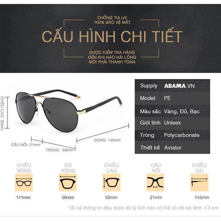 KÍNH RÂM NAM NỮ PE8503 FULL BOX CHỐNG UV 400 TIA CỰC TÍM