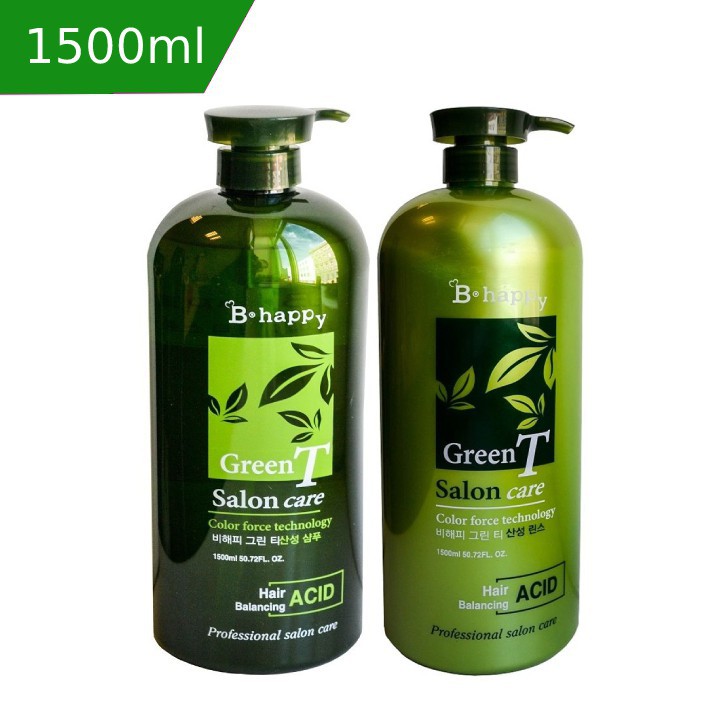 Dầu gội và dầu xả B Happy Green T Salon Care chai 1500ml