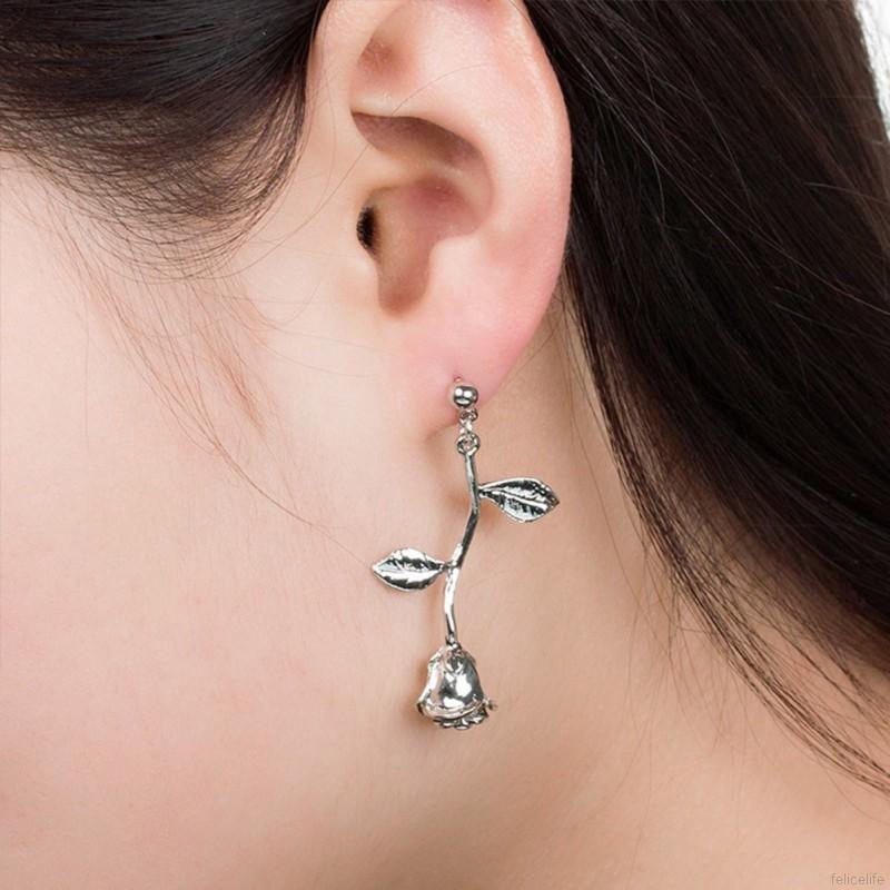 Bông tai hình hoa hồng 3D thời trang