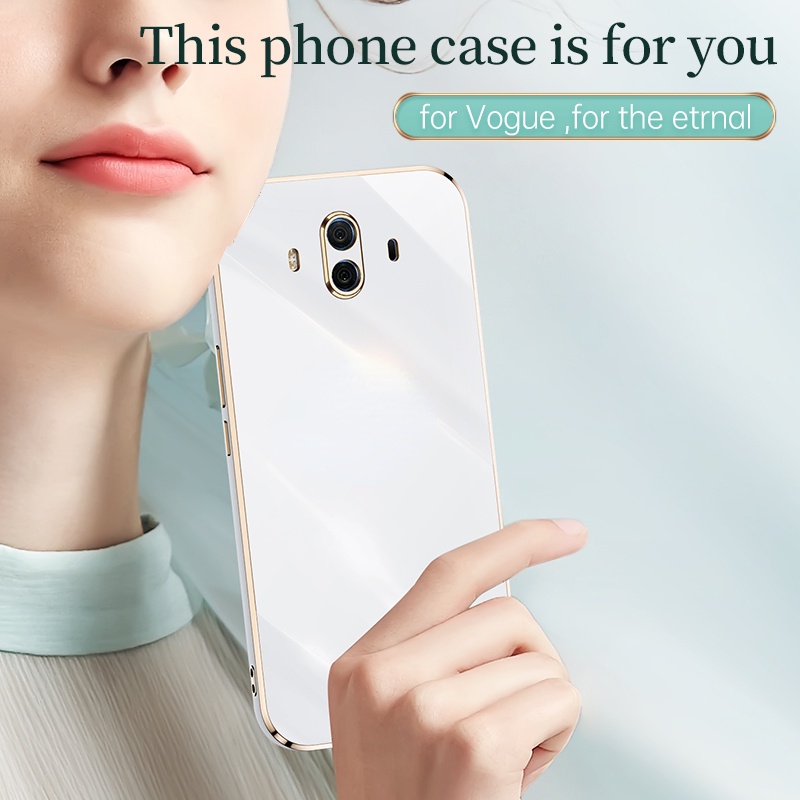 Ốp Điện Thoại Silicon Chống Sốc Viền Mạ Màu Trơn Cho Huawei Mate 10 10 Pro