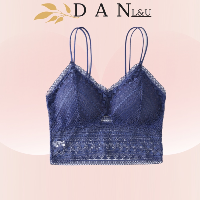 Áo Ngực Ren Không Gọng 2 Dây Đan Chéo Lưng DAN L&amp;U 8838