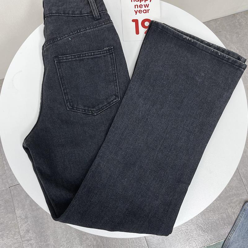 Quần Jeans Ống Loe Rộng Lưng Cao Thời Trang Mùa Thu 2022 Dành Cho Nữ
