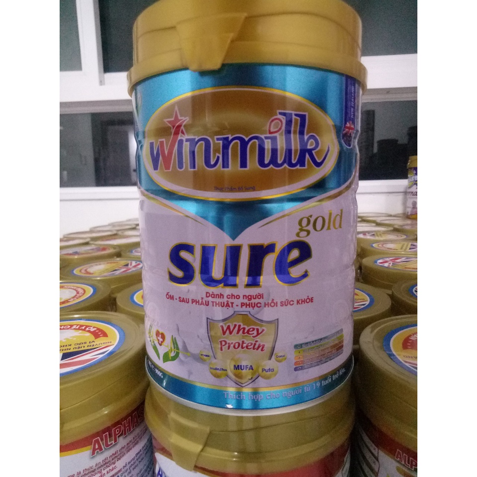 Sữa phục hồi sức khỏe Winmilk Sure Gold 900g dành cho người ốm - sau phẫu thuật - nhanh phục hồi sức khỏe