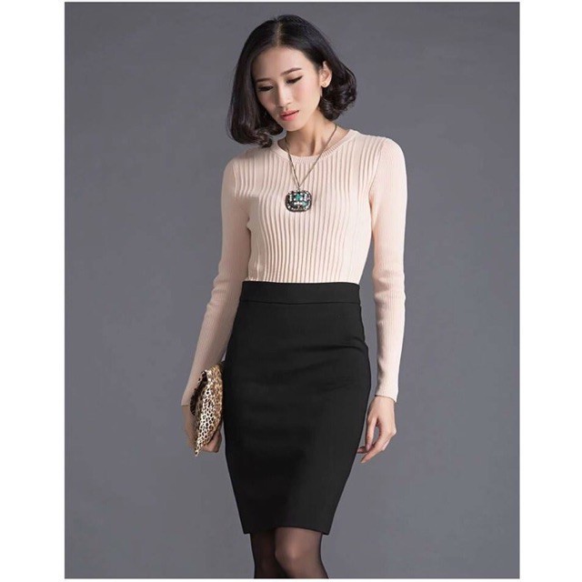 Chân váy bút chì màu đỏ đô, xanh lá, xanh coban, đen, trắng | BigBuy360 - bigbuy360.vn