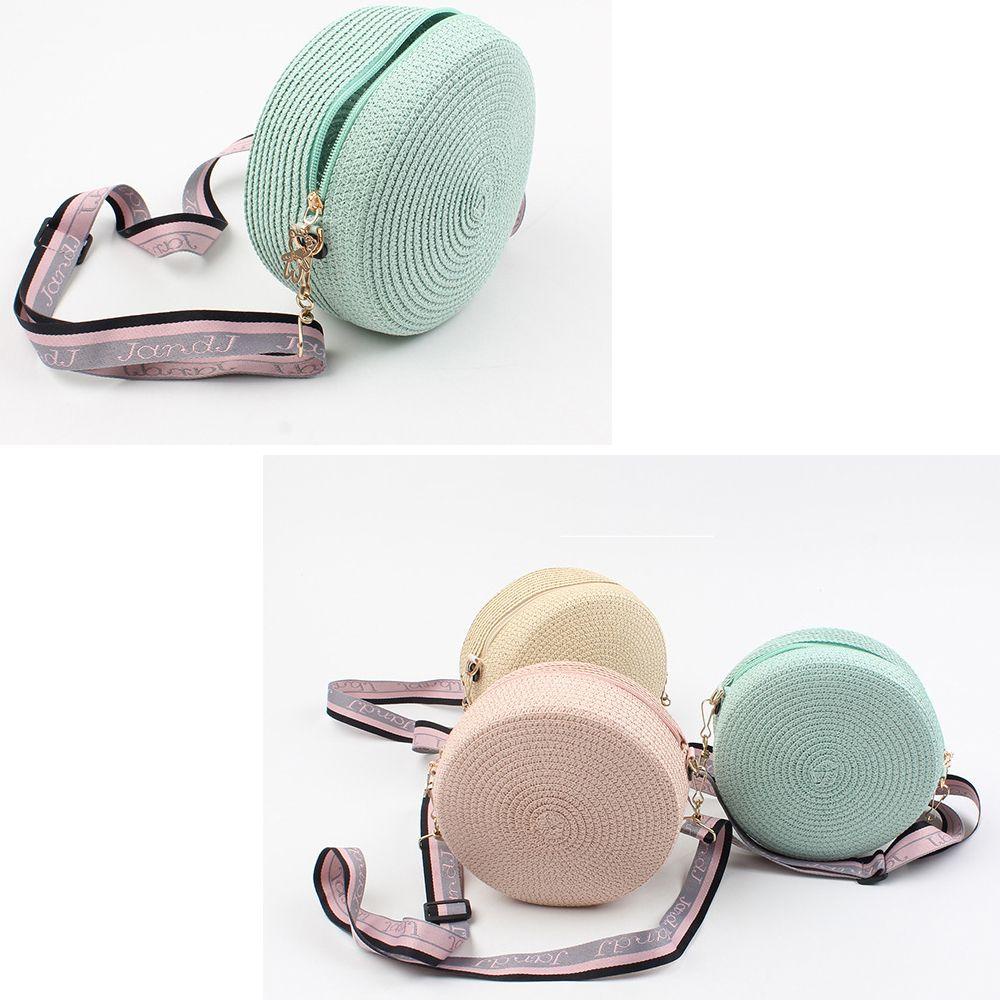 Túi cói Đan Mây Hình Tròn Phong Cách Bohemia Thời Trang Đi Biển Cho Bé