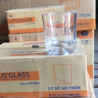 Bộ 6 ly cốc thủy tinh việt tiệp 200 ml đáy xoáy