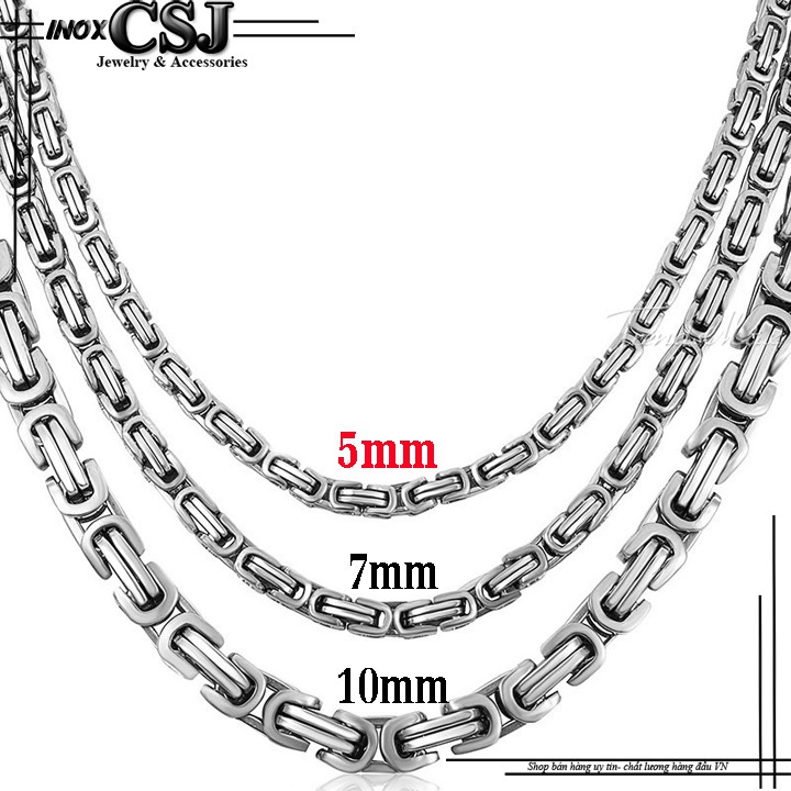 DÂY CHUYỀN NAM INOX KIỂU ZIZAC 5MM TRẮNG đẹp, không đen