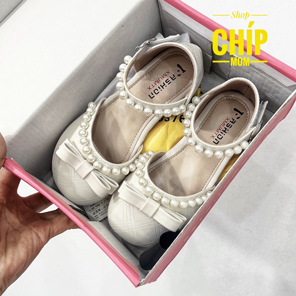 giày búp bê bé gái giày bệt cho bé da bóng mềm ngọc siêu xinh sang chân đế dẻo nơ nhỏ xinh xắn thời trang 9008 ( có ảnh