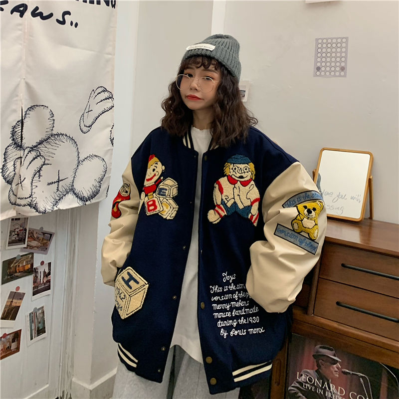 Áo Khoác Bóng Chày Form Rộng Phong Cách Mỹ Dành Cho Nữ | BigBuy360 - bigbuy360.vn