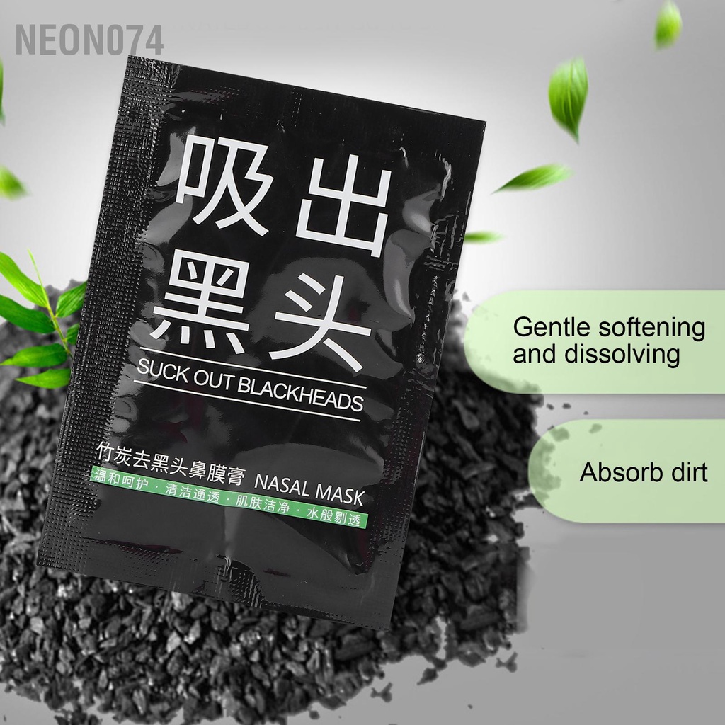 Neon074 10 cái Mặt Nạ Loại Bỏ Mụn Đầu Đen Than Tre Skin Pore Cleansing Peel Off Mask 6g