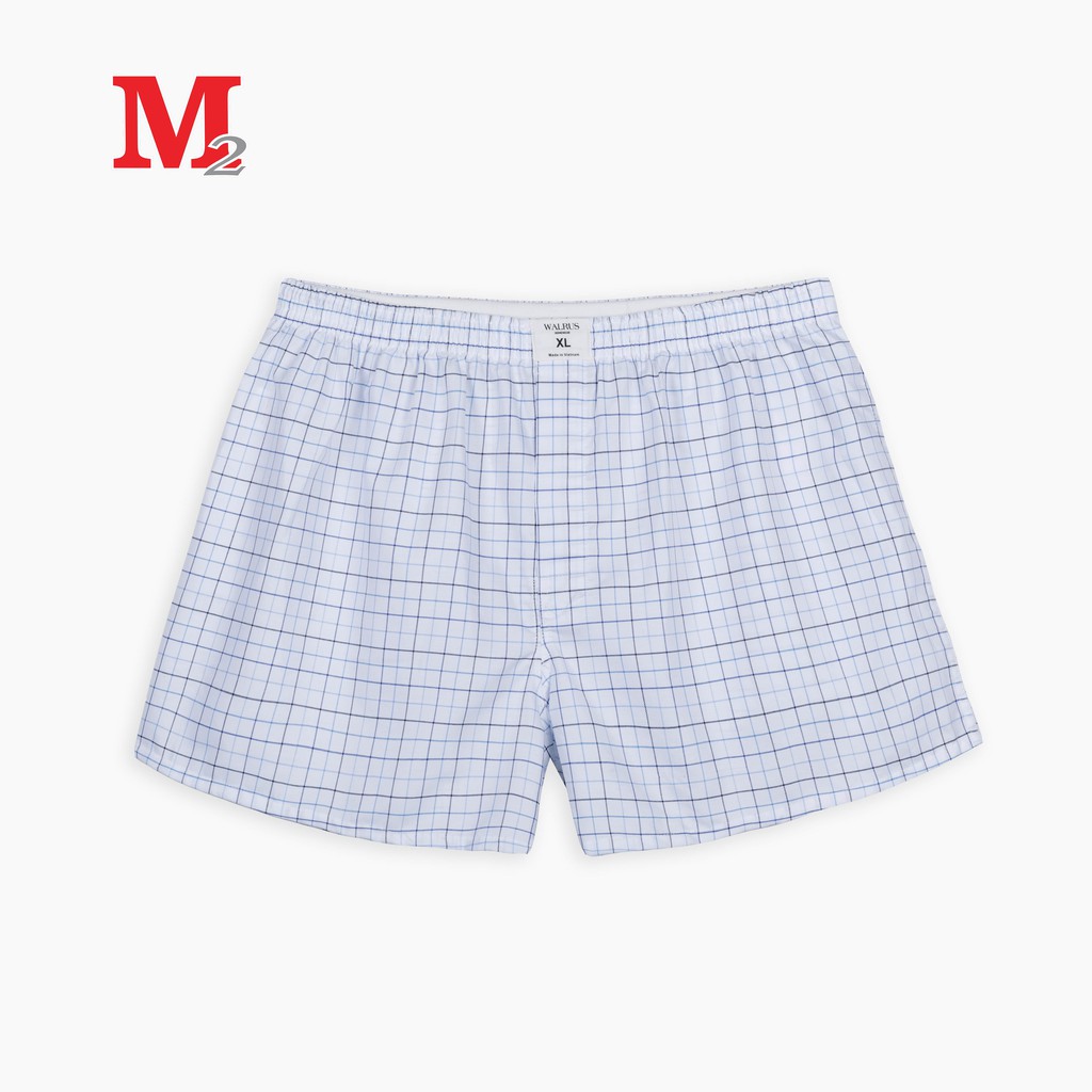 Quần đùi nam kẻ mặc nhà cotton Walrus M0200184 Thời trang M2
