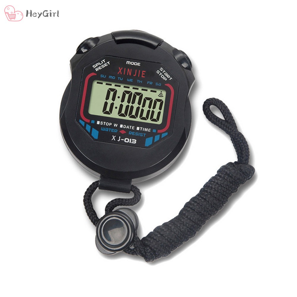 Professional Digital Handheld LCD Timer Chronograph Sports Counter Stopwatch with Strap
