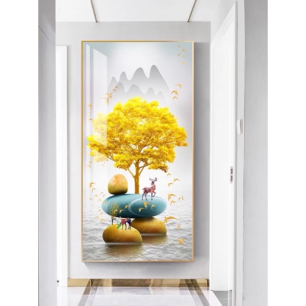 Tranh Treo Tường Lối Vào Cầu Thang Tráng gương Phòng Khách/ Ngủ/ Phòng ăn/ Nhà Hàng Khách Cầu Thang Hươu Lông Vũ