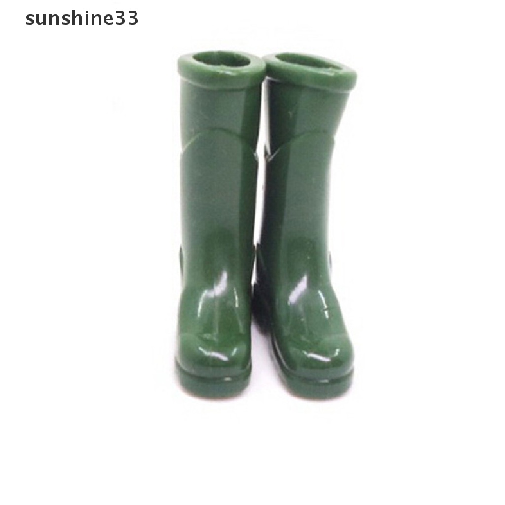 Giày Bốt Cao SU Đi Mưa Tỉ Lệ 1 / 12 Trang Trí Nhà Búp Bê