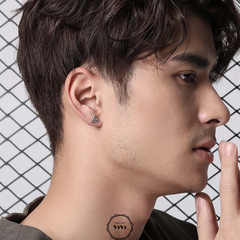 Bông tai bạc nam đôi mắt thần God’s eyes– khuyên tai bạc ViVi_Gift