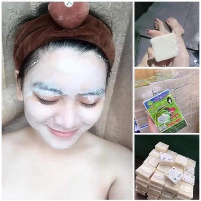 Xà Phòng Cám Gạo Vỉ, Vỉ 12 Bánh Xà Phòng Cám Gạo Thái Lan 65g Trắng Min Gia, Ngăn Ngừa Mụn Toàn Thân SP002606