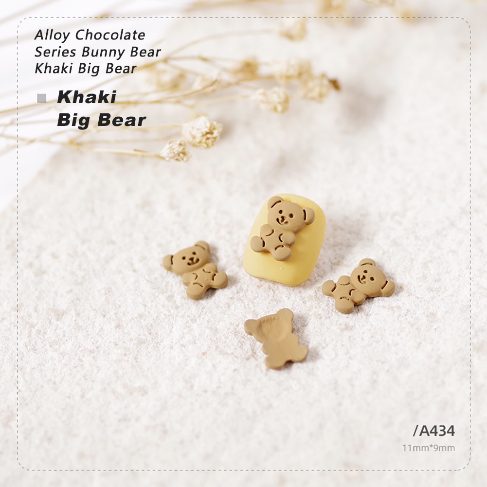 Phụ Kiện Trang Trí Móng Tay Nghệ Thuật Bằng Hợp Kim Hình Gấu Thỏ Cửa Hàng Trà Sữa Sô Cô La Phong Cách Nhật Bản